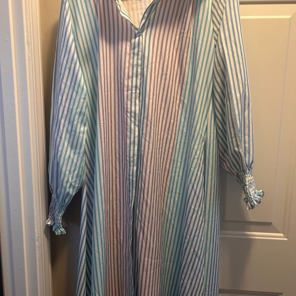 SHEIN Striped Maxi Dress - Blue and Pink